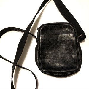 Salvatore ferragamo black leather cross body bag.